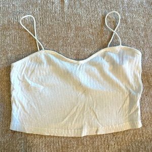 5/$25 White Ribbed Crop Tank